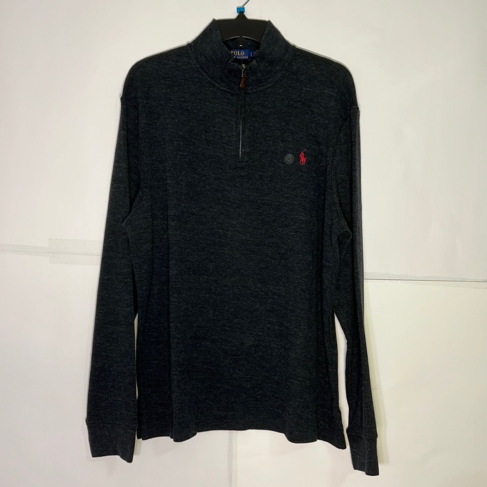 Men’s Polo Ralph Lauren Blue Sweater 1/4 Zip Size Large